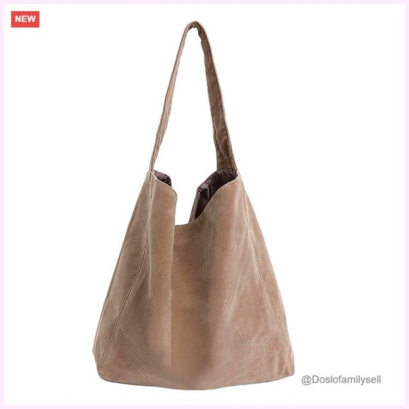 Handbags - Large Capacity Slouchy Hobo Bag Retro Soft Leather Tote Shoulder Handbag